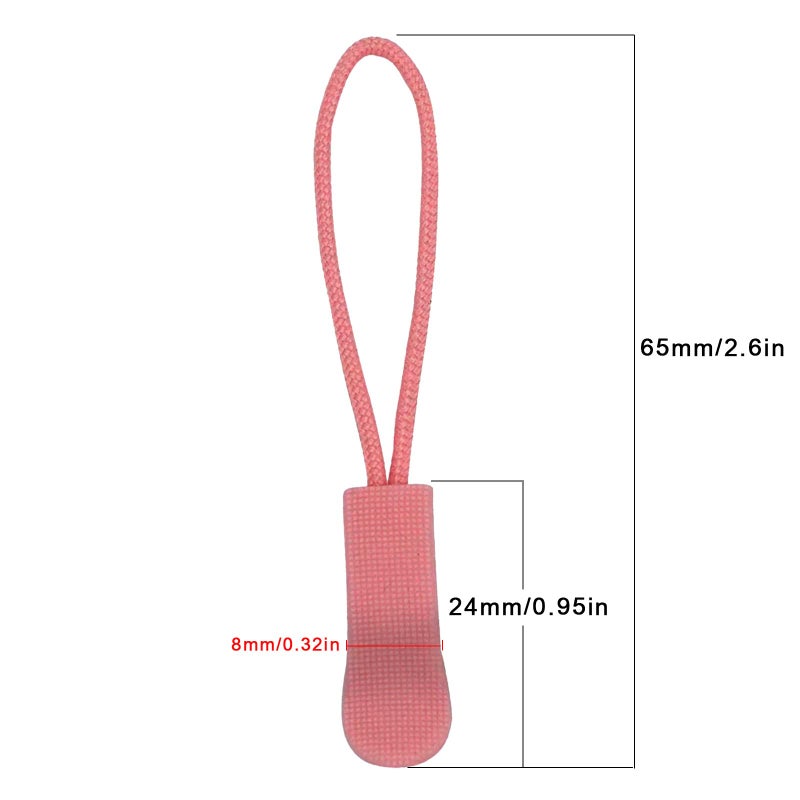 Urmspst 20PCS Zipper Pulls Replacement Zipper Tabs, (Coral Red) - Image 2